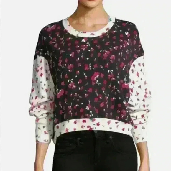 Joie Caleigh Floral Cropped Sweatshirt - Picture 1 of 6